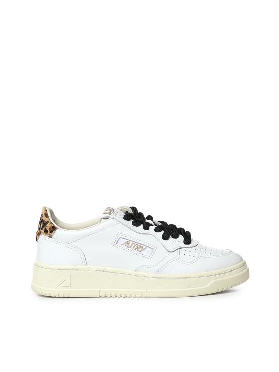 26FW 오트리 메달리스트 로우 레더 스니커즈 AULW OC02 White leopard