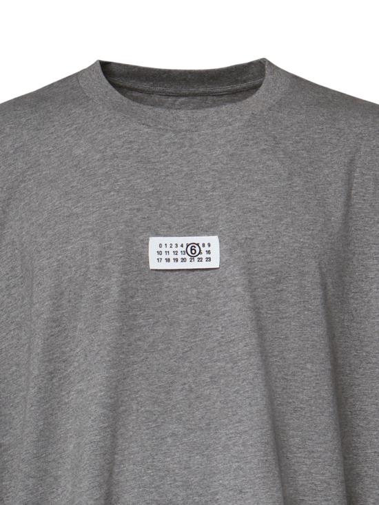 26FW MM6 메종마르지엘라 Numeric 코튼 티셔츠 SH0GC0071 M20170856M Heather grey - MM6 MAISON MARGIELA