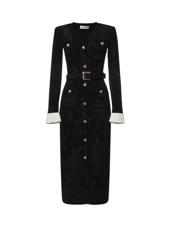 26FW 셀프 포트레이트 미디 원피스 AW26099M B BLACK