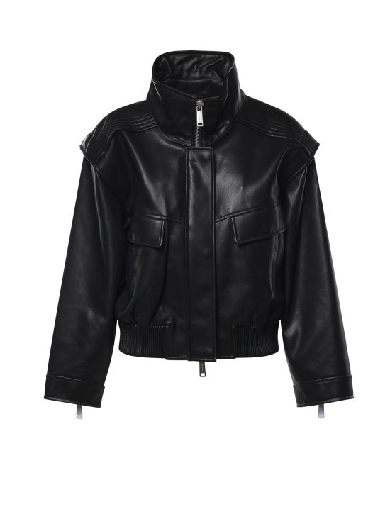 26FW 셀프 포트레이트 가죽 자켓 AW26120J B BLACK