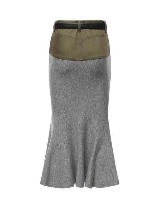 26FW 셀프 포트레이트 롱 스커트 AW26108MSK GR GREY - SELF PORTRAIT