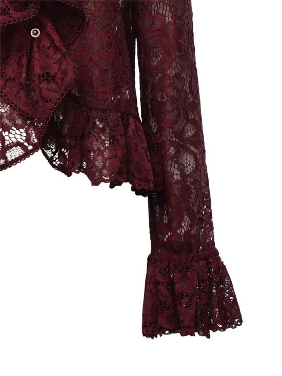 26FW 셀프 포트레이트 긴팔 티셔츠 PF26102T BU BURGUNDY - SELF PORTRAIT
