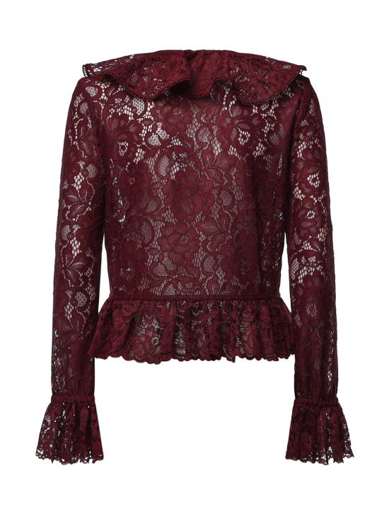 26FW 셀프 포트레이트 긴팔 티셔츠 PF26102T BU BURGUNDY - SELF PORTRAIT