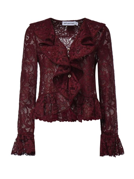 26FW 셀프 포트레이트 긴팔 티셔츠 PF26102T BU BURGUNDY