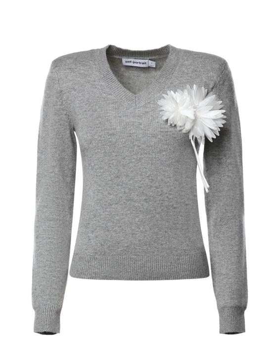 26FW 셀프 포트레이트 스웨터 AW26149TA GR GREY
