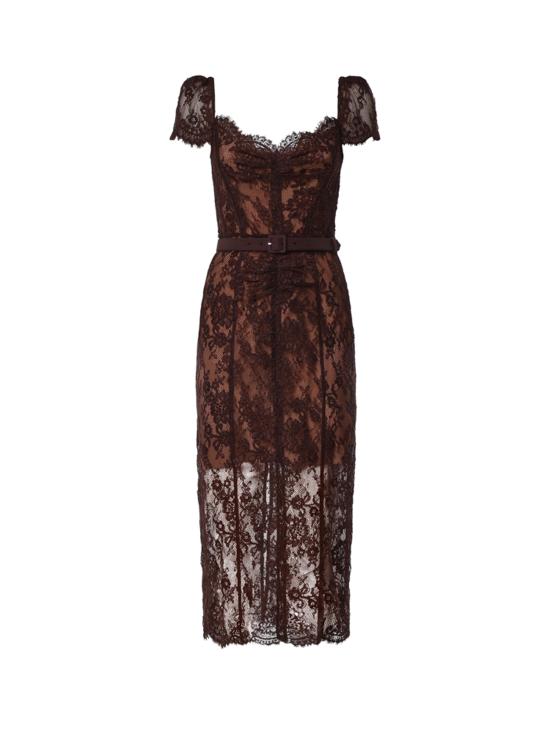 26FW 셀프 포트레이트 미디 원피스 PF26099MA BR BROWN