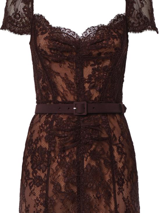26FW 셀프 포트레이트 미디 원피스 PF26099MA BR BROWN - SELF PORTRAIT