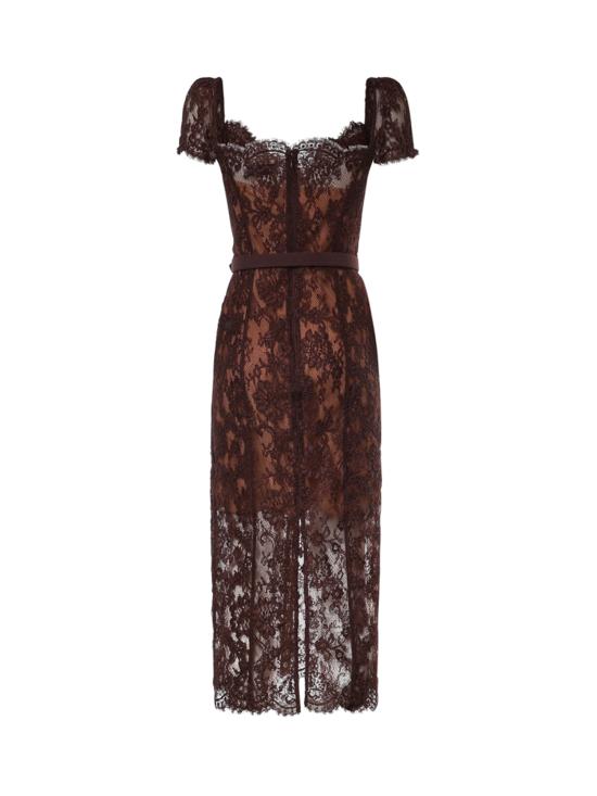 26FW 셀프 포트레이트 미디 원피스 PF26099MA BR BROWN - SELF PORTRAIT