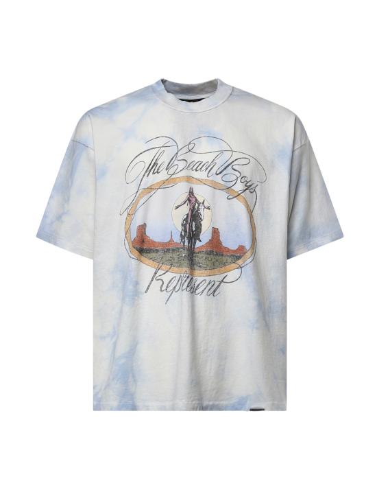 26FW 리프레젠트 반팔 티셔츠 MLM101226 52 BLUE TIE DYE