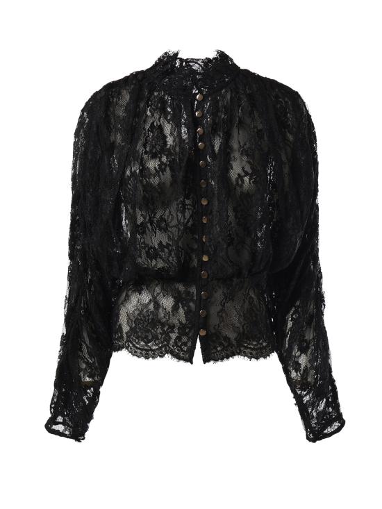 26FW 셀프 포트레이트 블라우스 AW26009TC B BLACK
