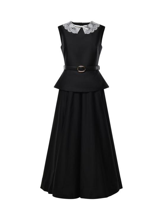 26FW 셀프 포트레이트 미디 원피스 PF26002M B BLACK