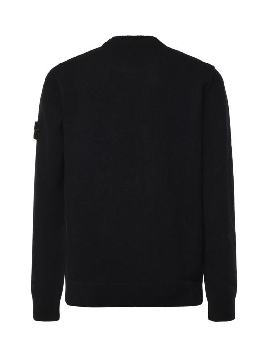 26FW 스톤 아일랜드 램스울 립드 트림 레귤러 핏 크루넥 점퍼 L2S155100072 S00A3V0029 BLACK - STONE ISLAND