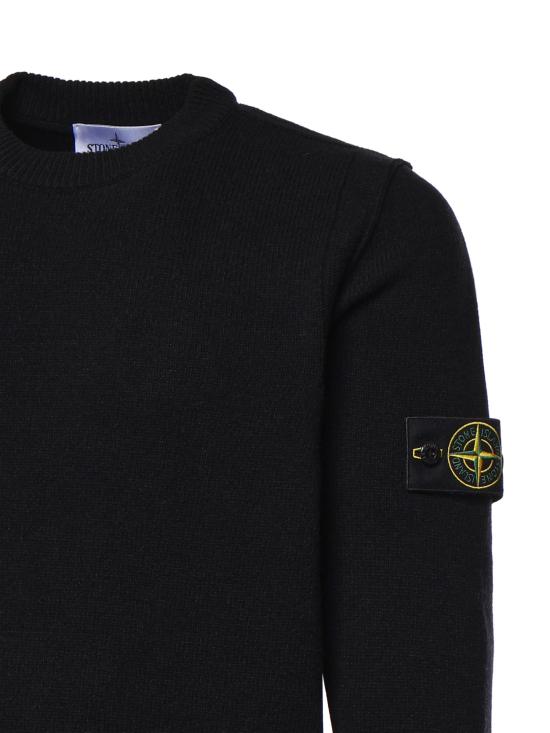 26FW 스톤 아일랜드 램스울 립드 트림 레귤러 핏 크루넥 점퍼 L2S155100072 S00A3V0029 BLACK - STONE ISLAND