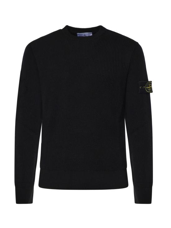 26FW 스톤 아일랜드 리브드 니트 로고 패치 스웨터 L2S155100053 S00C2V0029 BLACK