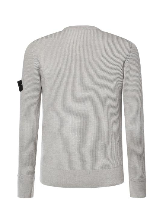 26FW 스톤 아일랜드 리브드 니트 로고 패치 스웨터 L2S155100053 S00C2V0M95 GREY - STONE ISLAND