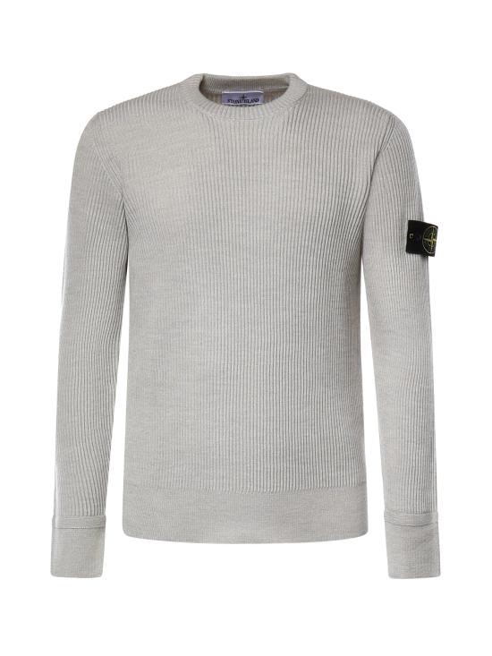 26FW 스톤 아일랜드 리브드 니트 로고 패치 스웨터 L2S155100053 S00C2V0M95 GREY