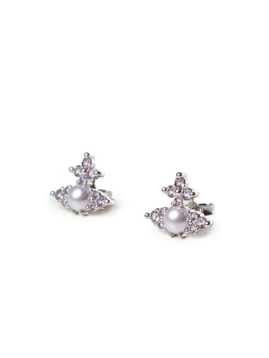 26FW 비비안웨스트우드 페도라 이어링 6201034Y 02P774P774 PLATINUM LAVENDER CZ PURPL - VIVIENNE WESTWOOD