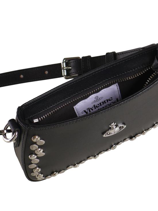 26FW 비비안웨스트우드 ORB 타샤 레더 스터드 숄더백 5801000JW L002VN402 BLACK - VIVIENNE WESTWOOD