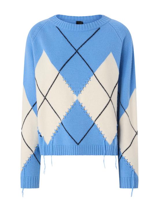 26FW 핑코 스웨터 107377 A3JEEC4 LIGHT BLUE WHITE