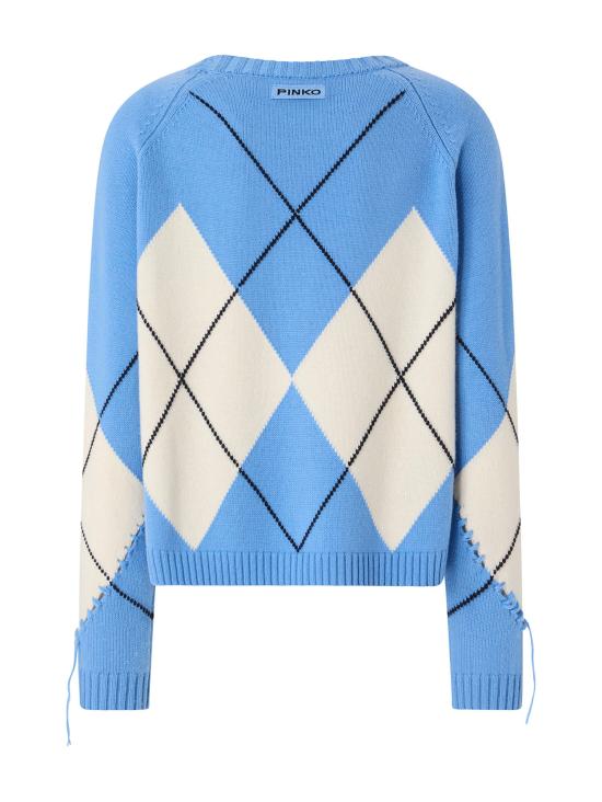 26FW 핑코 스웨터 107377 A3JEEC4 LIGHT BLUE WHITE - PINKO