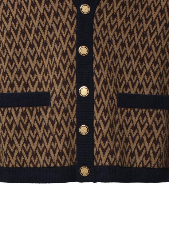26FW 발렌티노 가라바니 가디건 9V3KA04I AR10PF CAMEL DARK BROWN BLUE - VALENTINO GARAVANI
