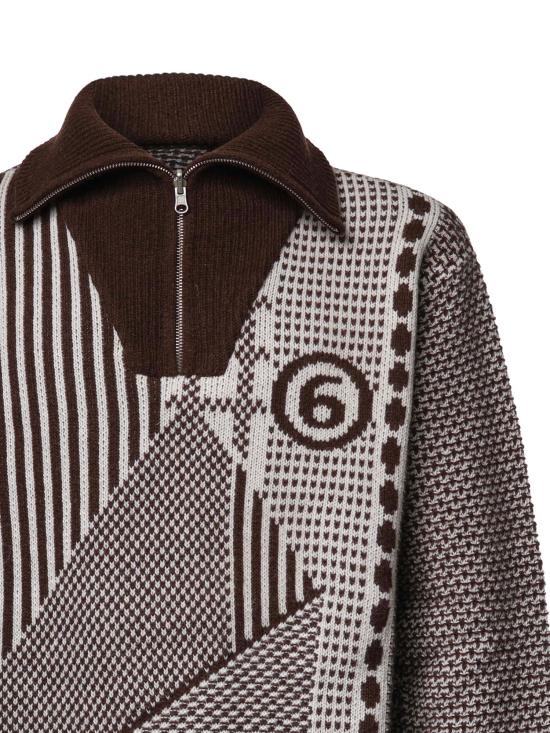 26FW MM6 메종마르지엘라 폴로 티셔츠 SH2GL0015 M13354001J Brown off white - MM6 MAISON MARGIELA