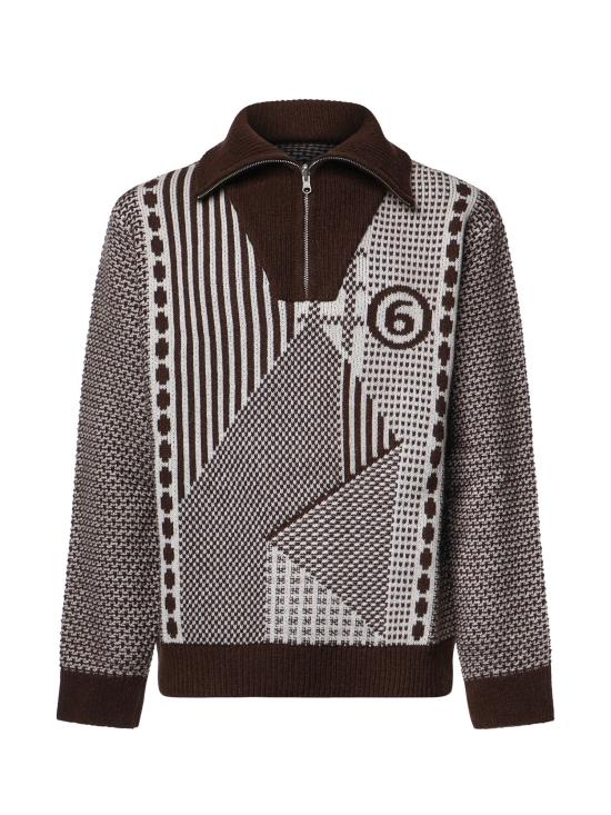 26FW MM6 메종마르지엘라 폴로 티셔츠 SH2GL0015 M13354001J Brown off white