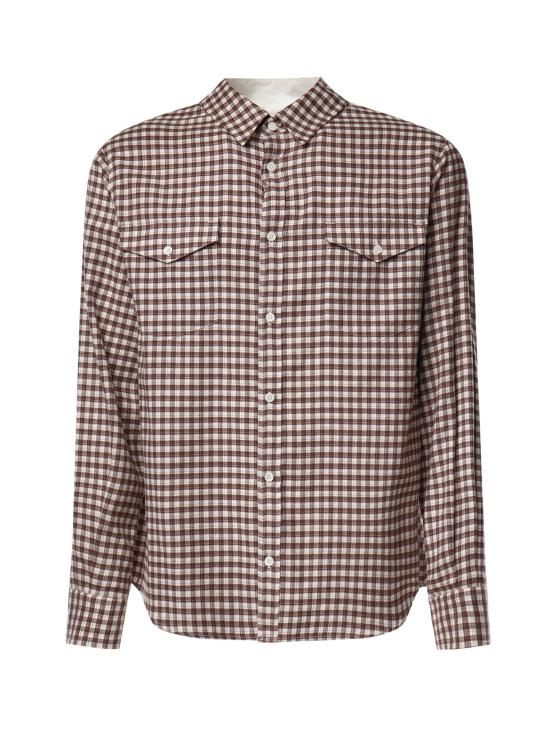 26FW MM6 메종마르지엘라 긴팔 셔츠 SH0DT0047 M36011001F BROWN OFF WHITE