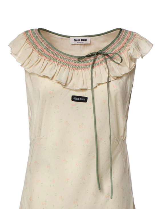 26FW 미우미우 롱 원피스 MF6433 19UVF0N6K Sand Peach - MIU MIU