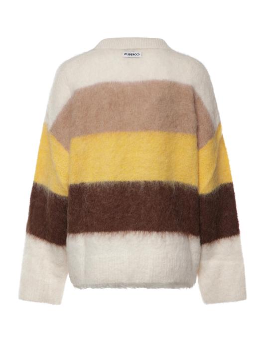 26FW 핑코 폴로 티셔츠 107860 A3P0ZLF MULTICOLOR WHITE BROWN YELLOW - PINKO