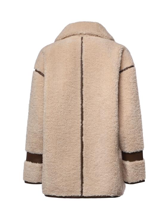 26FW 핑코 무스탕 107165 A3FJZL3 IVORY BROWN - PINKO