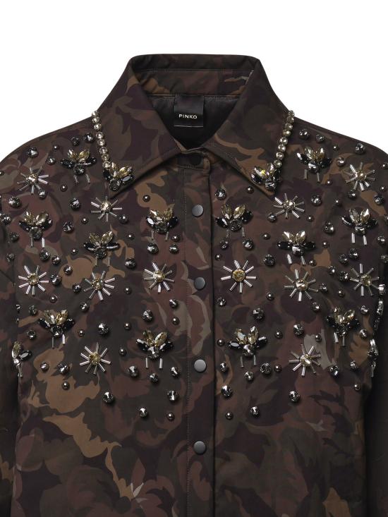 26FW 핑코 셔츠 107916 A3LYSD3 MULT GREEN BLACK - PINKO