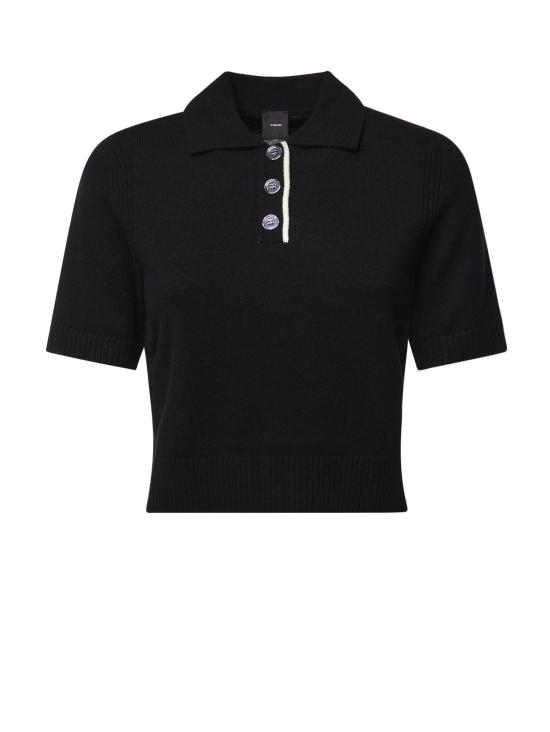 26FW 핑코 폴로 티셔츠 105450 A3G1Z99 BLACK