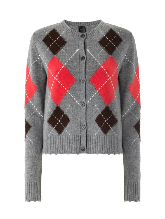 26FW 핑코 가디건 107284 A3IEIL1 MULTICOLOR GRAY BROWN
