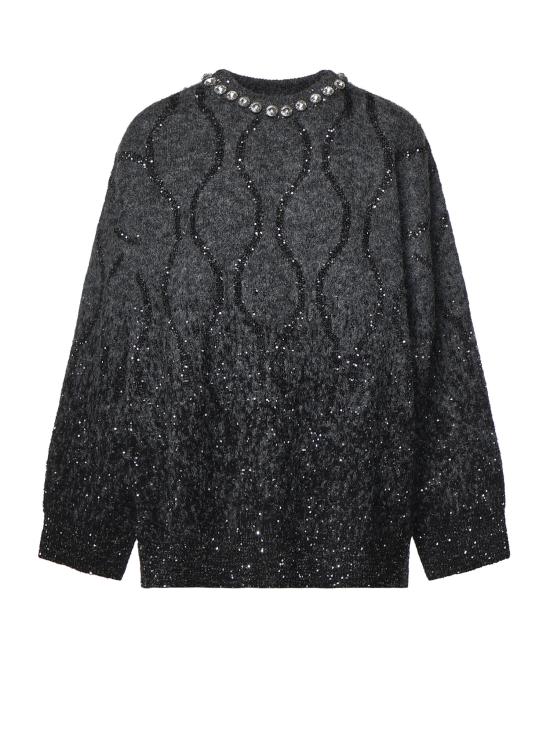 26FW 핑코 스웨터 107855 A3OZIZK GREY BLACK