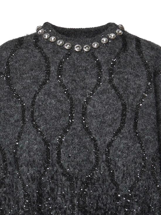 26FW 핑코 스웨터 107855 A3OZIZK GREY BLACK - PINKO