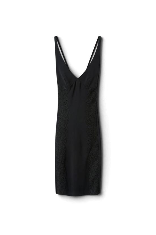 26FW 스텔라 맥카트니 미디 원피스 6A07593IU303 1000 BLACK
