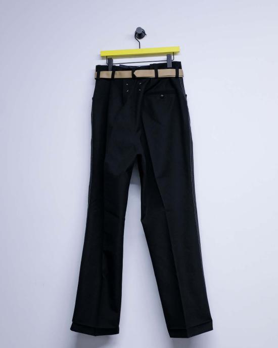  마르지엘라 스트레이트 팬츠 메종  울 소재 콘트라스트 벨트 팬츠 - MAISON MARGIELA