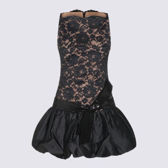 26FW 셀프 포트레이트 미디 원피스 AW26013S B Black