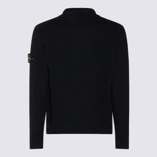 26FW 스톤 아일랜드 라이트 RWS 질롱 울 버튼 플래킷 루즈 핏 폴로 칼라 스웨터 L2S155100018 S00B4V0020 NAVY BLUE - STONE ISLAND