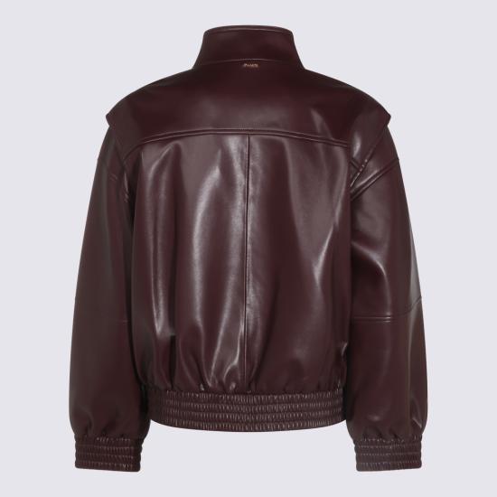 26FW 트윈셋 가죽 자켓 262TT2060 S1472114057 DARK BORDEAUX - TWINSET