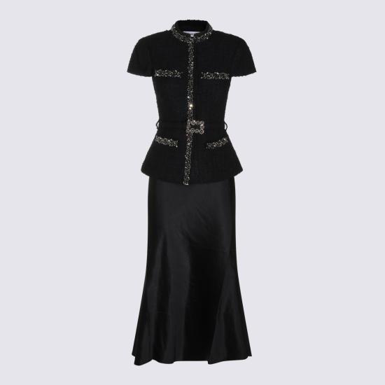 26FW 셀프 포트레이트 미디 원피스 AW26053MA B Black