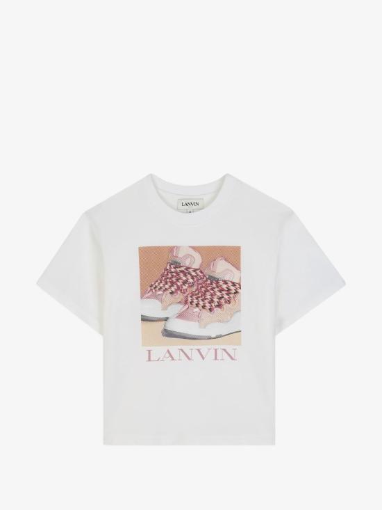 26FW [키즈] 랑방 티셔츠 N30396 117 Bianco