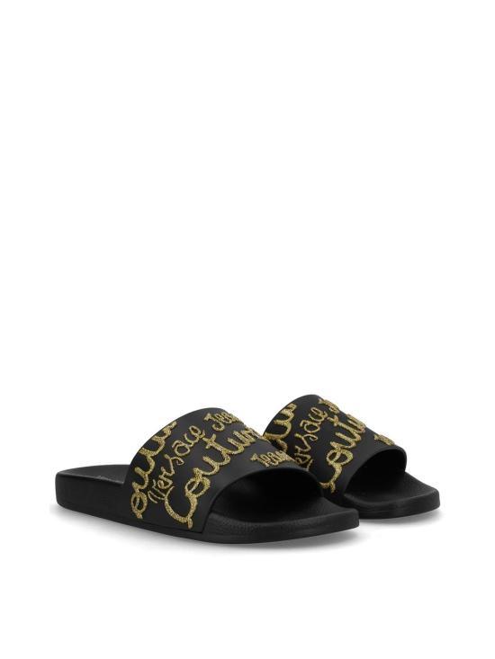 26SS 베르사체 러버 슬라이드 슬리퍼 80VA3SQ1ZSS79899 BLACK - VERSACE