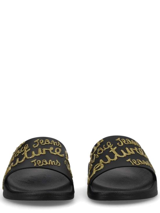 26SS 베르사체 러버 슬라이드 슬리퍼 80VA3SQ1ZSS79899 BLACK - VERSACE