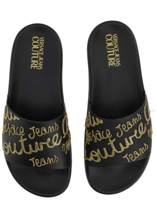 26SS 베르사체 러버 슬라이드 슬리퍼 80VA3SQ1ZSS79899 BLACK - VERSACE