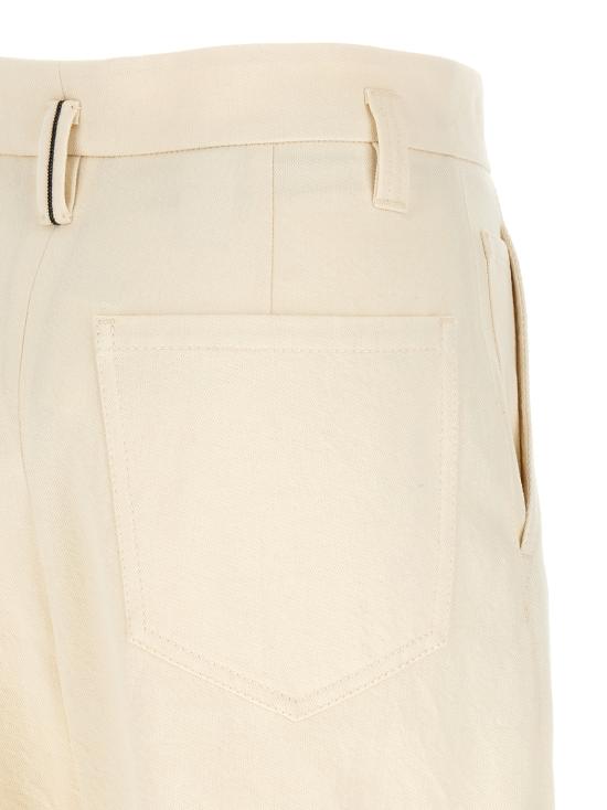 26FW 브루넬로 쿠치넬리 스트레이트 팬츠 MP198P9022C1101 White - BRUNELLO CUCINELLI
