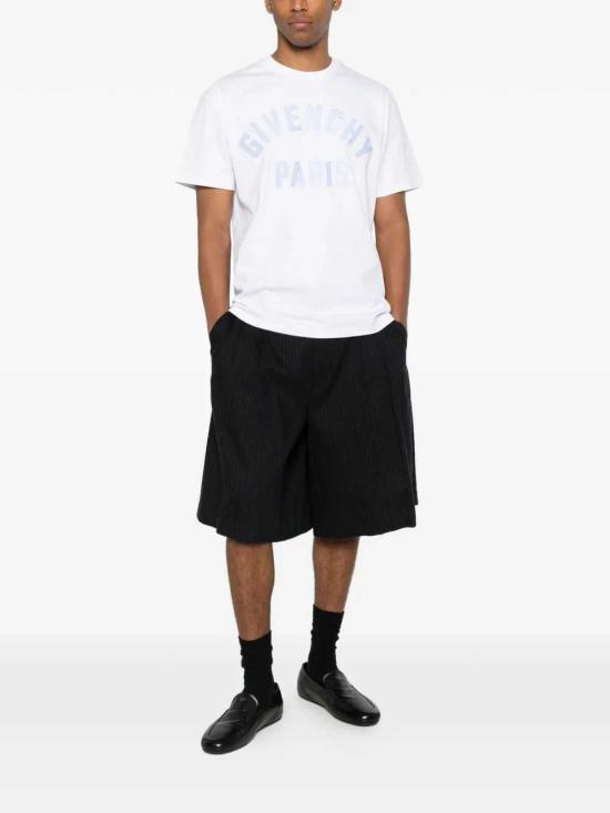 26FW 지방시 맥시 로고 코튼 티셔츠 BM71NK3YRS 128 WHITE LIGHT BLUE - GIVENCHY