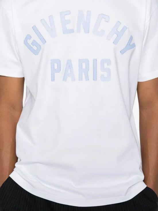 26FW 지방시 맥시 로고 코튼 티셔츠 BM71NK3YRS 128 WHITE LIGHT BLUE - GIVENCHY