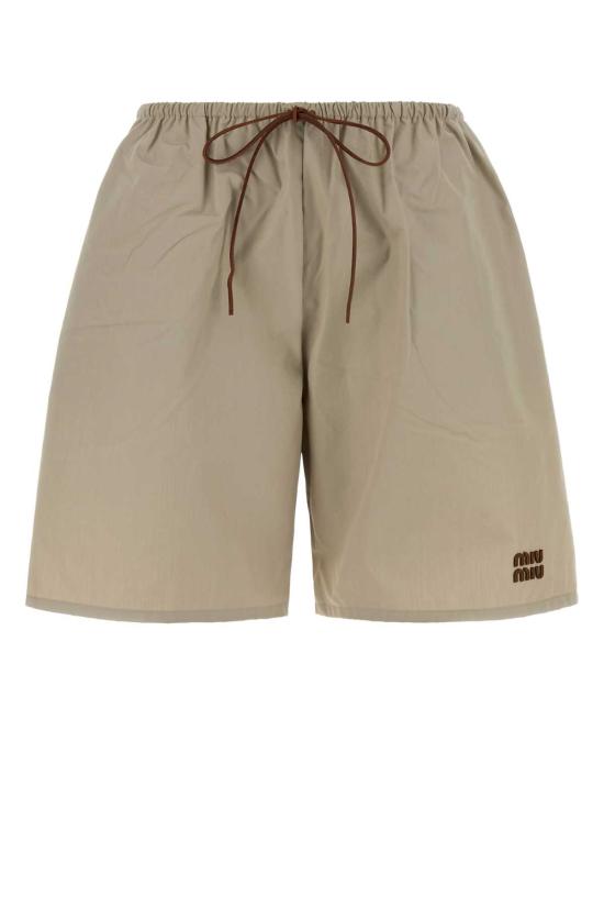 26FW 미우미우 파나마 코튼 버뮤다 MP2026SOOO12NS F0A08 Beige o Tan